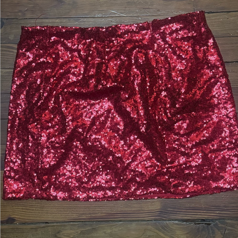 Glamorous Sequin Mini Skirt in Red